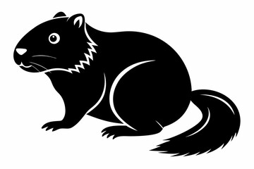 beaver line art silhouette vector illustration