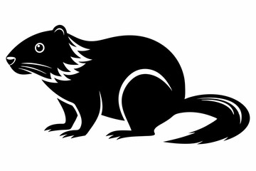 beaver line art silhouette vector illustration