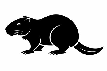 beaver line art silhouette vector illustration