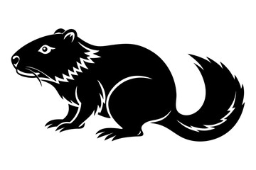 beaver line art silhouette vector illustration