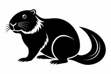 beaver line art silhouette vector illustration