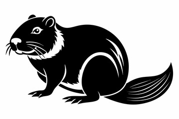 beaver line art silhouette vector illustration