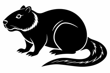 beaver line art silhouette vector illustration