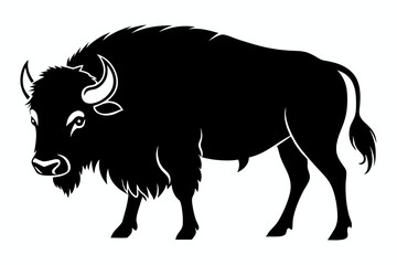 bison line art silhouette vector illustration