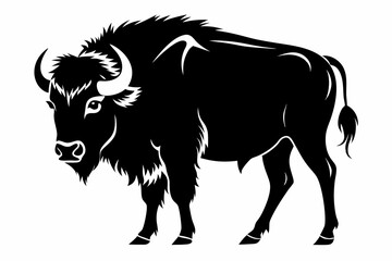 bison line art silhouette vector illustration