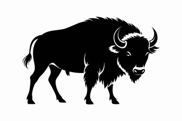 bison line art silhouette vector illustration