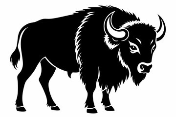 bison line art silhouette vector illustration