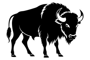 bison line art silhouette vector illustration