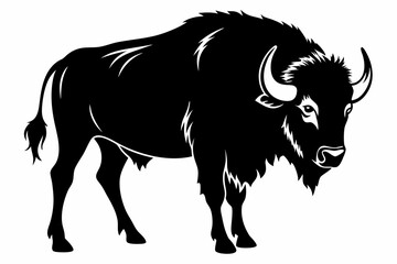 bison line art silhouette vector illustration