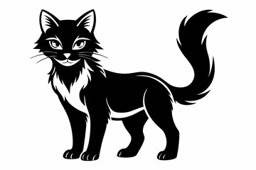 cat line art silhouette vector illustration