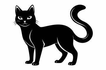 cat line art silhouette vector illustration