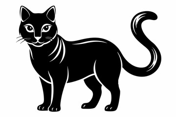 cat line art silhouette vector illustration