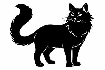 cat line art silhouette vector illustration