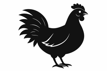 chicken line art silhouette vector illustration