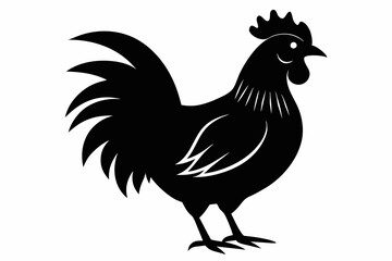 chicken line art silhouette vector illustration