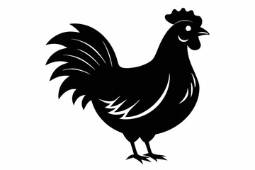 chicken line art silhouette vector illustration