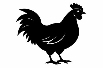 chicken line art silhouette vector illustration