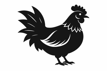 chicken line art silhouette vector illustration