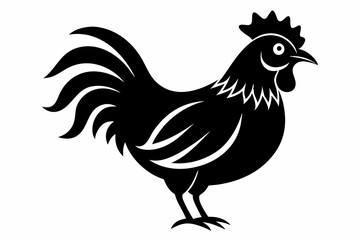 chicken line art silhouette vector illustration