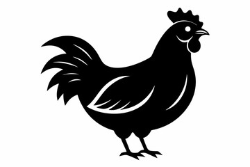 chicken line art silhouette vector illustration