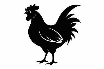 chicken line art silhouette vector illustration
