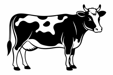 cow line art silhouette vector illustration