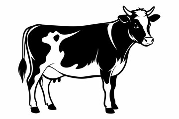 cow line art silhouette vector illustration