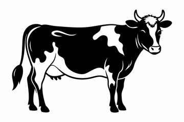 cow line art silhouette vector illustration