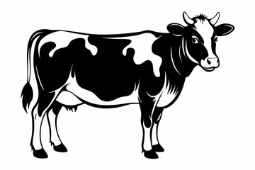 cow line art silhouette vector illustration