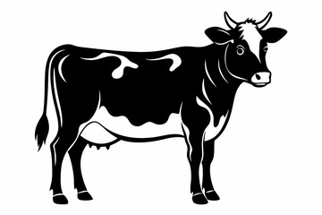 cow line art silhouette vector illustration