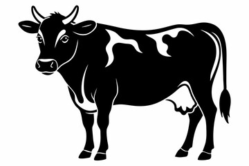 cow line art silhouette vector illustration
