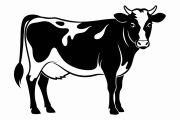cow line art silhouette vector illustration