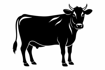 cow line art silhouette vector illustration