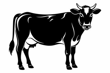 cow line art silhouette vector illustration