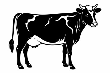 cow line art silhouette vector illustration