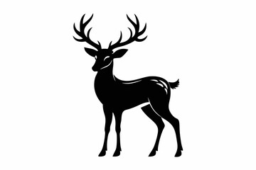 deer line art silhouette vector illustration