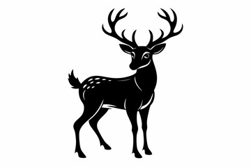 deer line art silhouette vector illustration