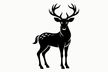 deer line art silhouette vector illustration