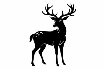 deer line art silhouette vector illustration