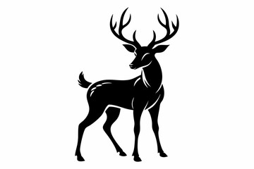deer line art silhouette vector illustration