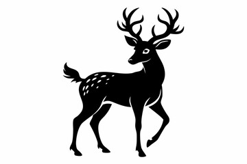 deer line art silhouette vector illustration