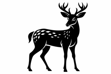 deer line art silhouette vector illustration
