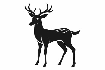 deer line art silhouette vector illustration