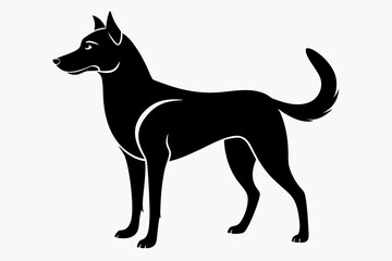 dog line art silhouette vector illustration