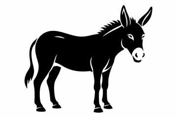 donkey line art silhouette vector illustration