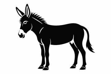 donkey line art silhouette vector illustration