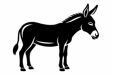 donkey line art silhouette vector illustration