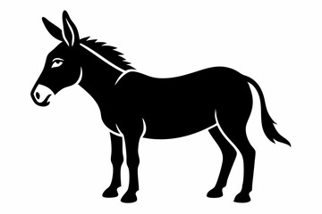 donkey line art silhouette vector illustration