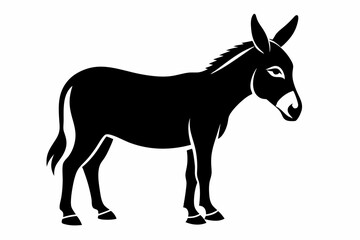 donkey line art silhouette vector illustration