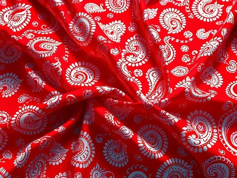 Vibrant Paisley Scarf Wallpaper Patchwork - AI Art